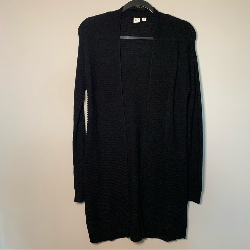Women’s GAP black ribbed duster cardigan sweater size XS